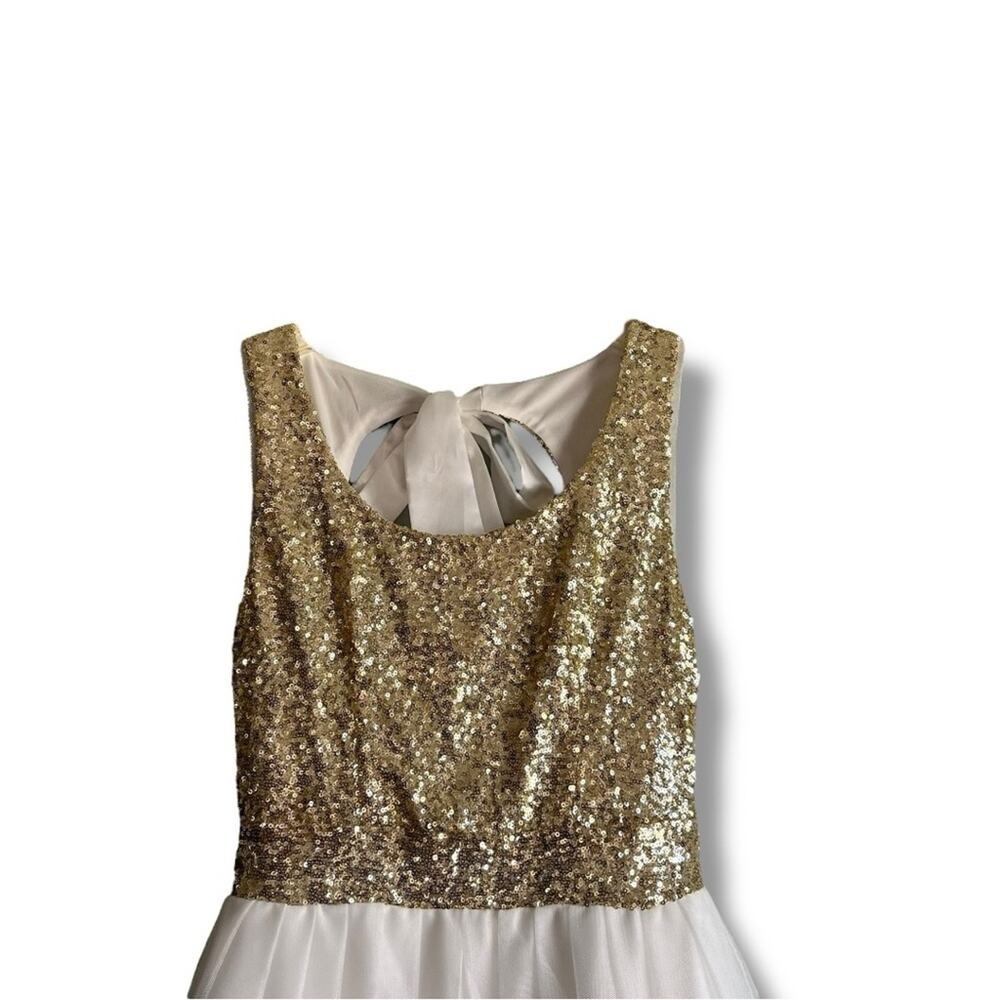 Windsor gold sequined tulle cocktail dress size 7 / 8 - Picture 4 of 12